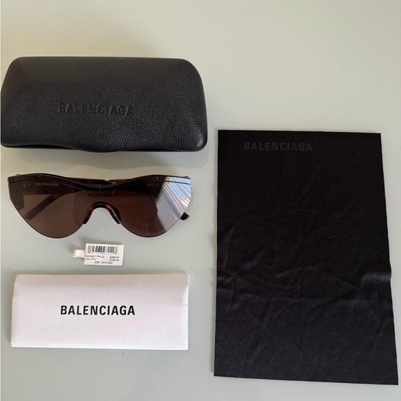 Authentic Balenciaga Havana Havana Dark Brown Sunglasses with Case - Picture 1 of 9